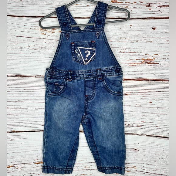 Baby Guess Overalls 0-3 Months Denim - Picture 1 of 4
